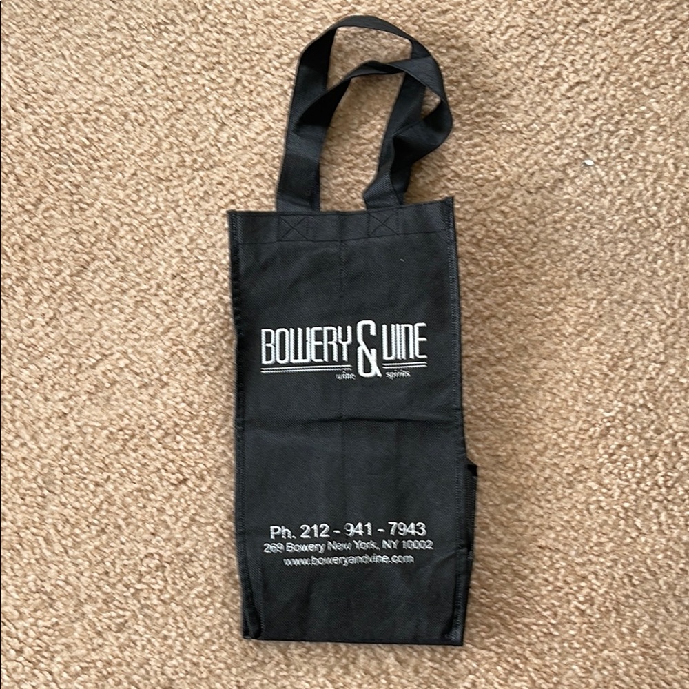 NYC Bowery & Vine Black Wine Tote
